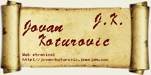 Jovan Koturović vizit kartica
